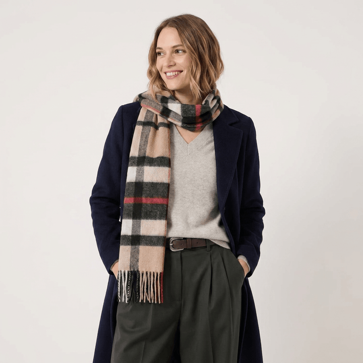 Edinburgh 100% Lambswool Scarf – Premium Soft Wool Wrap - EXPLODED THOMSON CAMEL
