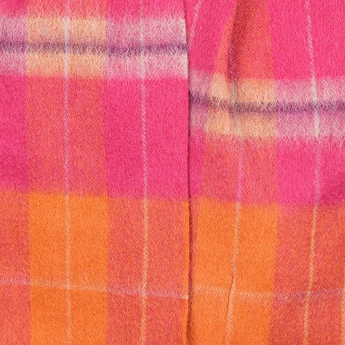 Edinburgh 100% Lambswool Scarf – Premium Soft Wool Wrap - HEIVON CHECK - RADICCHIO/ORIENTAL GINGER