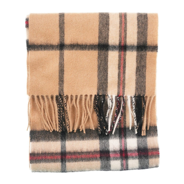 Edinburgh 100% Lambswool Scarf – Premium Soft Wool Wrap - LARGE OFF CENTRE THOMSON CAMEL