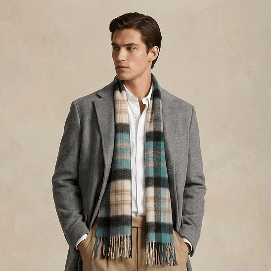 Edinburgh 100% Lambswool Scarf – Premium Soft Wool Wrap - MACDONALD GREEN MIX