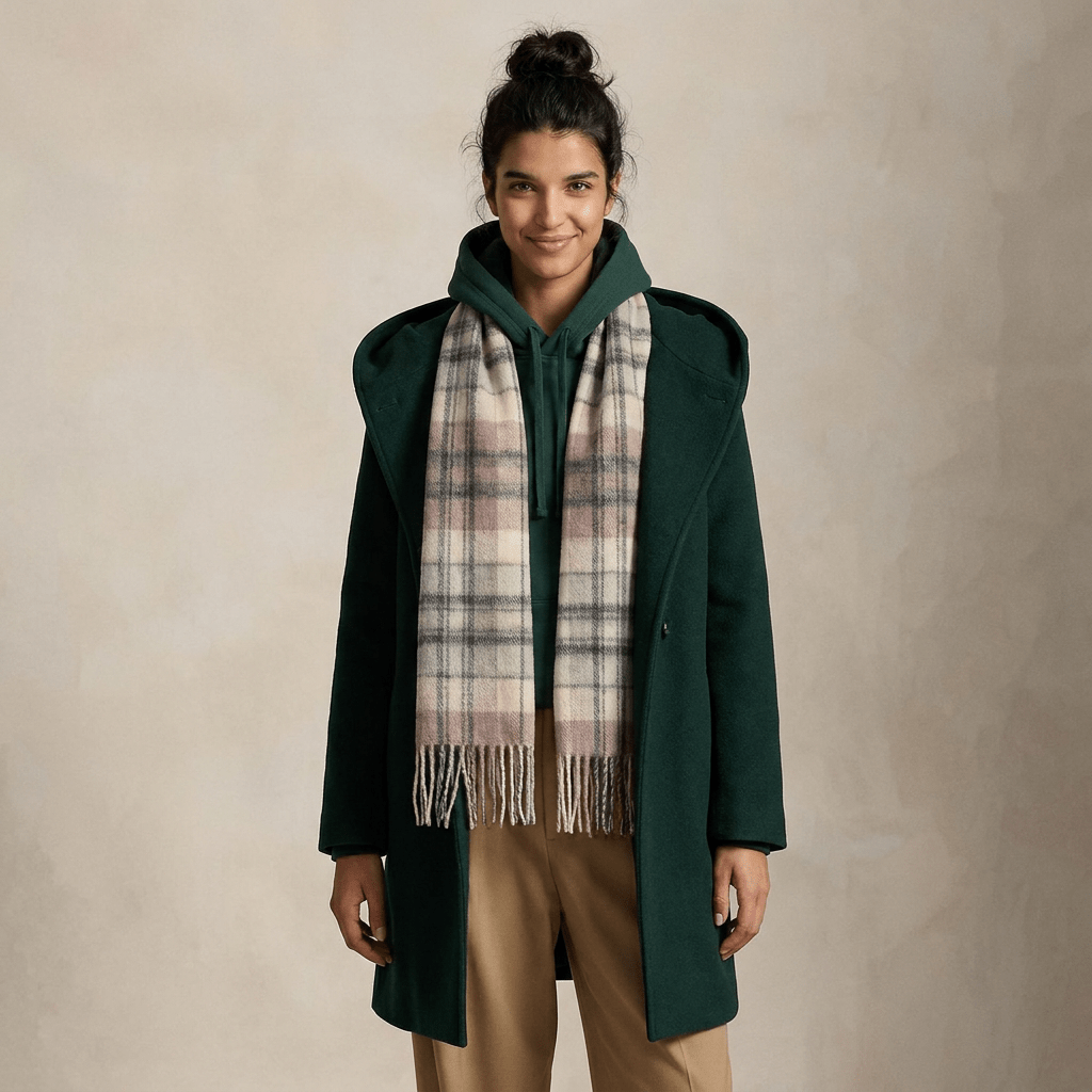 Edinburgh 100% Lambswool Scarf – Premium Soft Wool Wrap - MACDONALD LT GREEN MIX