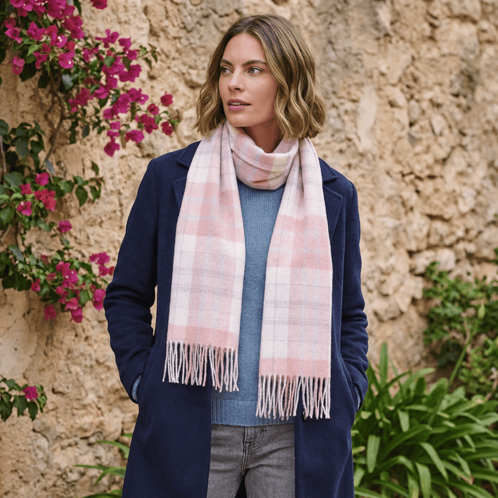 Edinburgh 100% Lambswool Scarf – Premium Soft Wool Wrap - MACDONALD WHITE MIX