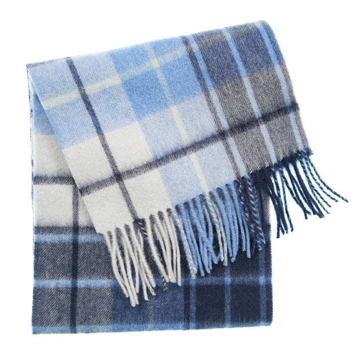 Edinburgh 100% Lambswool Scarf – Premium Soft Wool Wrap - MILL CHECK ECLIPSE