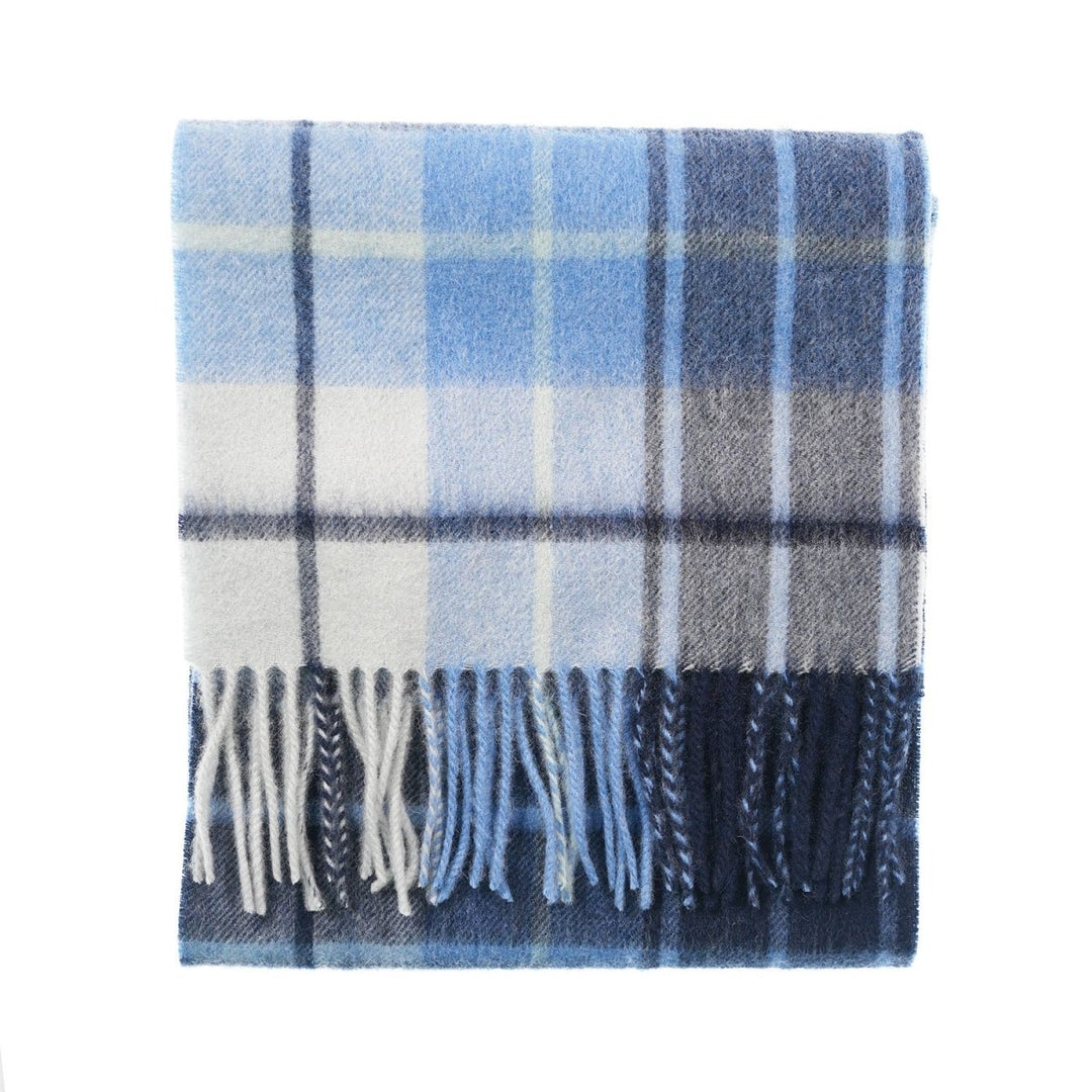 Edinburgh 100% Lambswool Scarf – Premium Soft Wool Wrap - MILL CHECK ECLIPSE