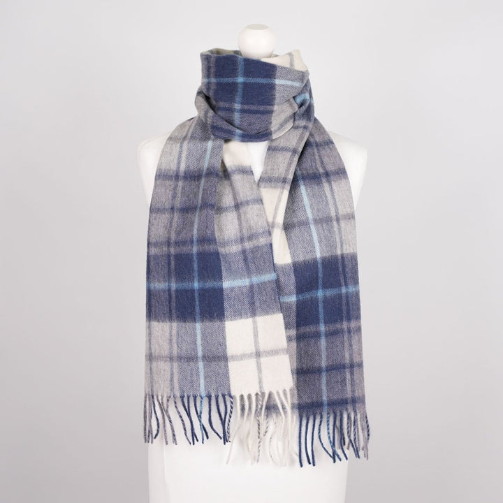 Edinburgh 100% Lambswool Scarf – Premium Soft Wool Wrap - MILL CHECK NAVY