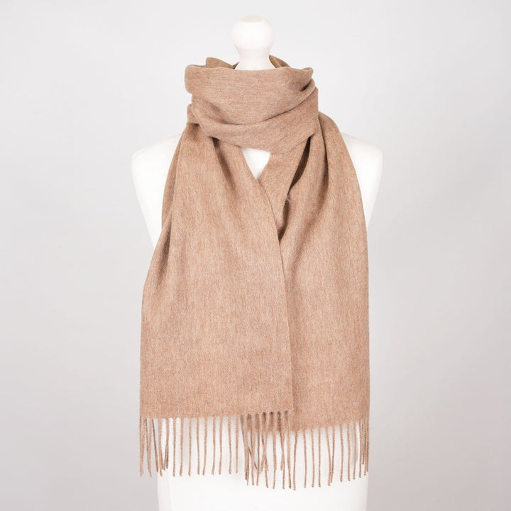 Edinburgh 100% Lambswool Scarf – Premium Soft Wool Wrap - NATURAL