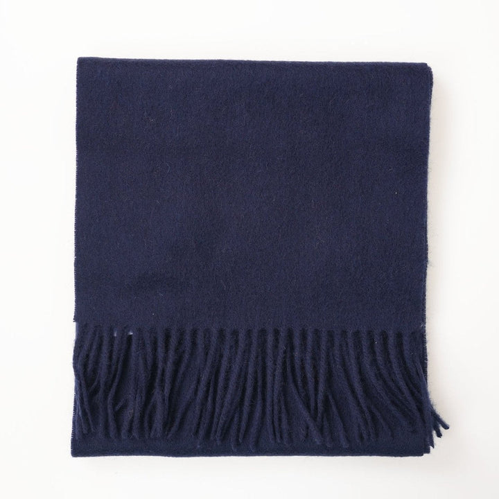 Edinburgh 100% Lambswool Scarf – Premium Soft Wool Wrap - NAVY