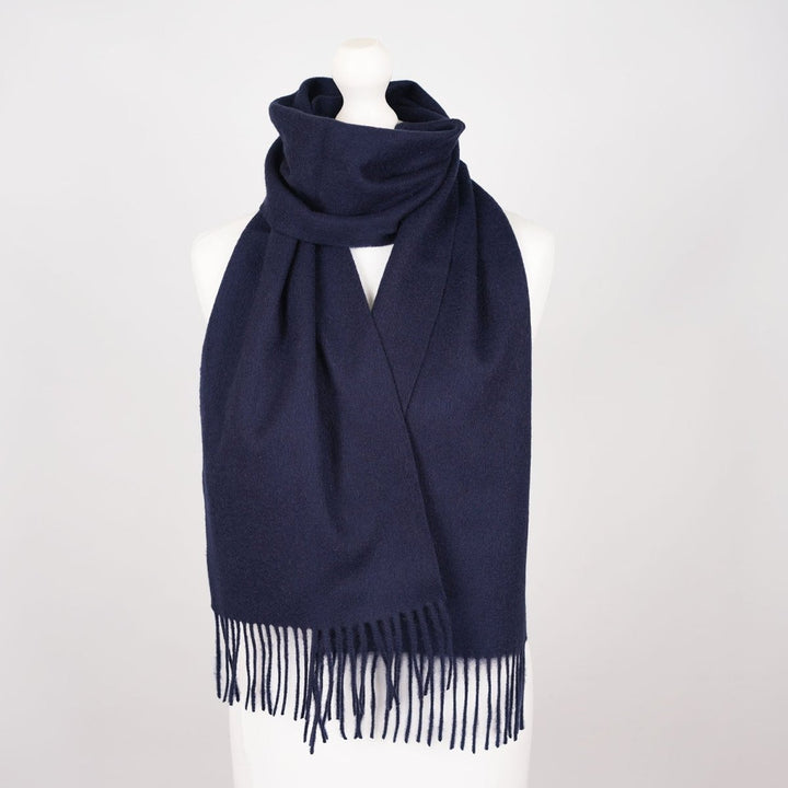 Edinburgh 100% Lambswool Scarf – Premium Soft Wool Wrap - NAVY