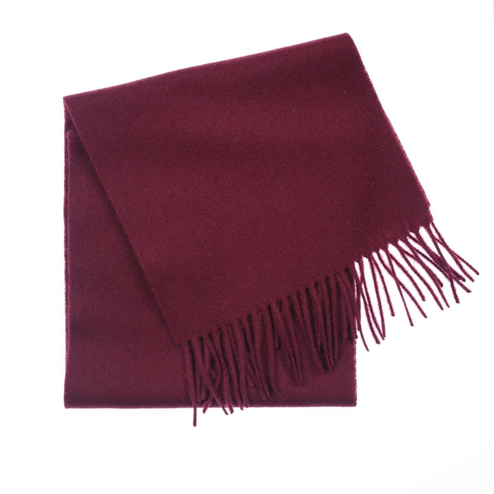 Edinburgh 100% Lambswool Scarf – Premium Soft Wool Wrap - Plain Maroon