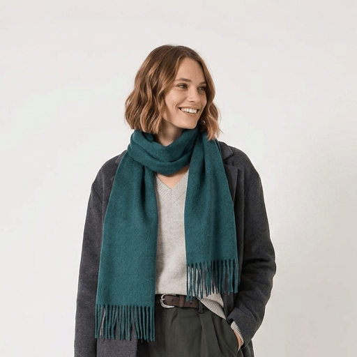 Edinburgh 100% Lambswool Scarf – Premium Soft Wool Wrap - Rainforest