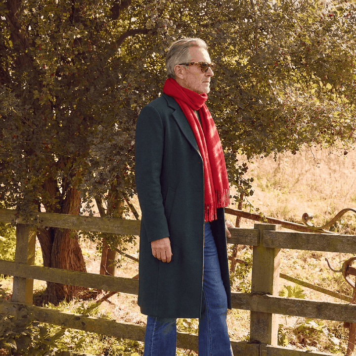 Edinburgh 100% Lambswool Scarf – Premium Soft Wool Wrap - RED ROUGE