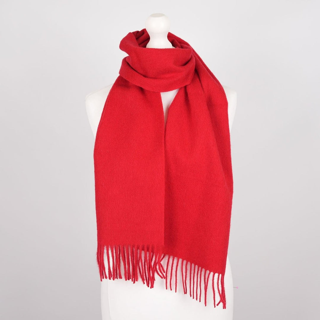 Edinburgh 100% Lambswool Scarf – Premium Soft Wool Wrap - RED ROUGE