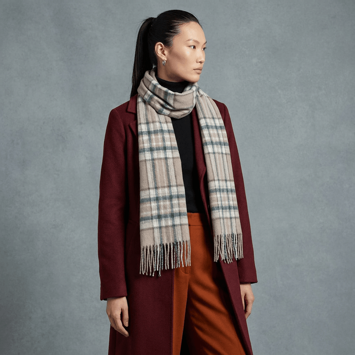 Edinburgh 100% Lambswool Scarf – Premium Soft Wool Wrap - ROYAL STEWART VINTAGE PINK