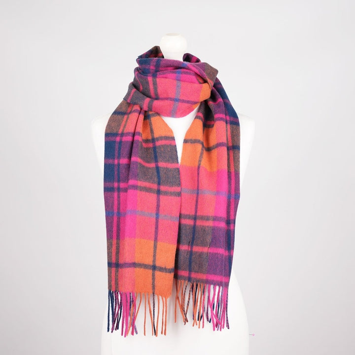 Edinburgh 100% Lambswool Scarf – Premium Soft Wool Wrap - MILL CHECK JAZZ