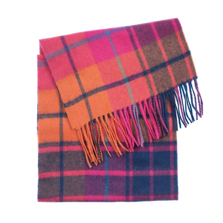 Edinburgh 100% Lambswool Scarf – Premium Soft Wool Wrap - MILL CHECK JAZZ