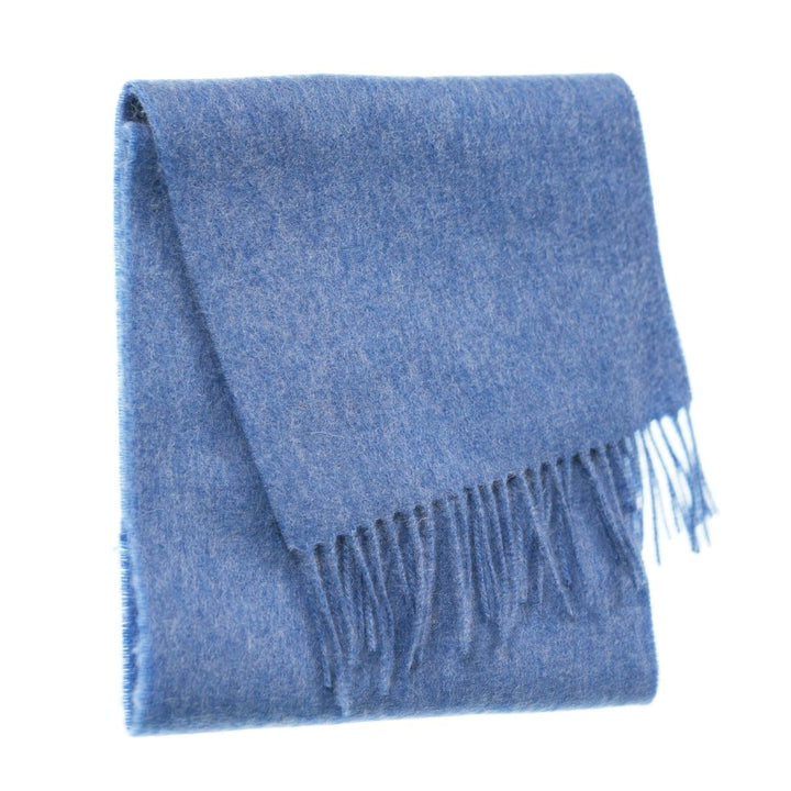 Edinburgh 100% Lambswool Scarf – Premium Soft Wool Wrap - SOFT DENIM