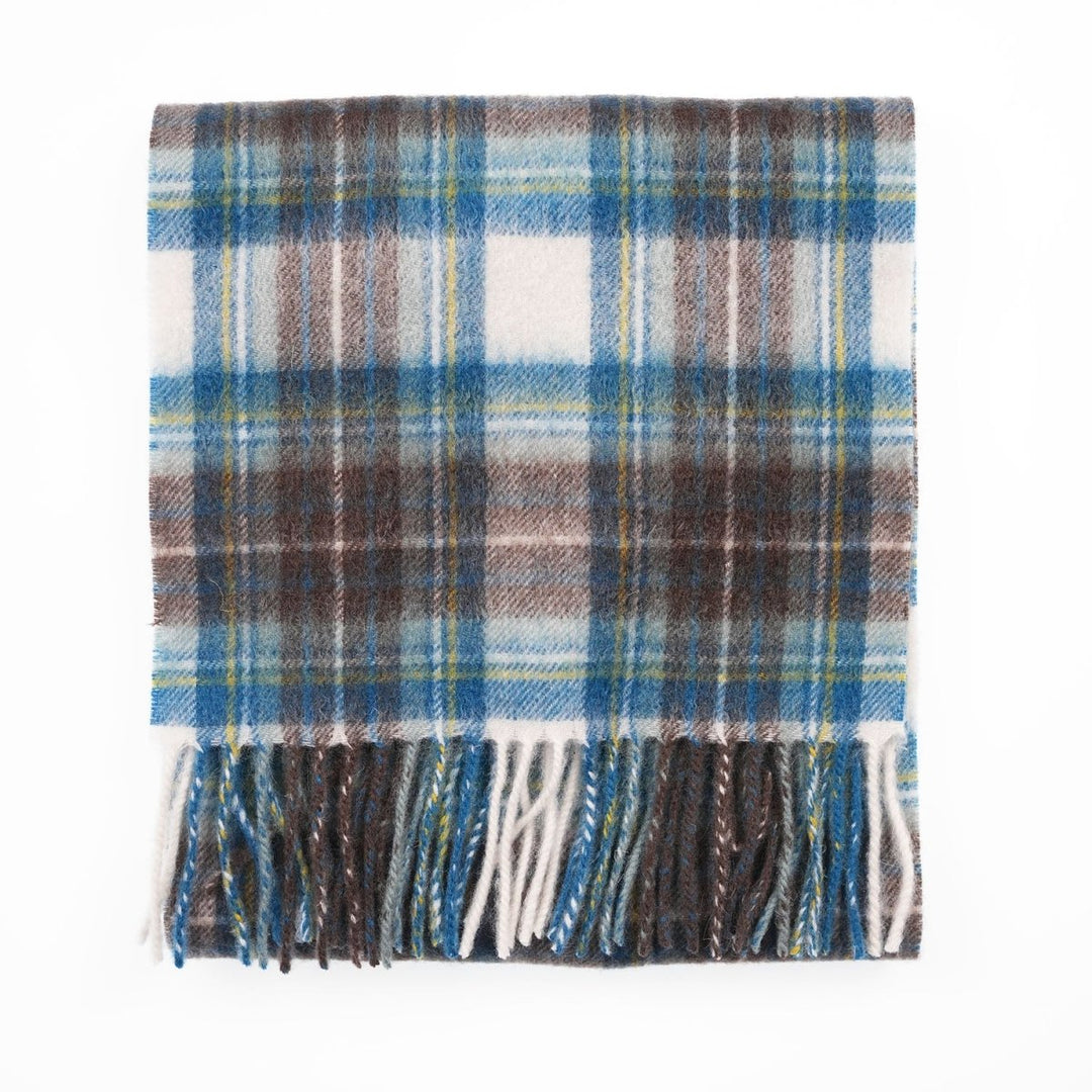 Edinburgh 100% Lambswool Scarf – Premium Soft Wool Wrap - STEWART MUTED BLUE
