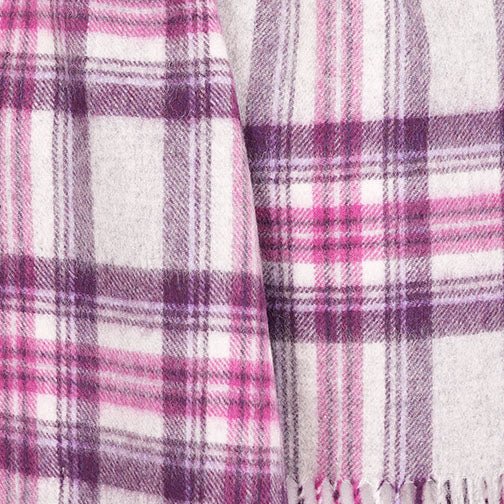 Edinburgh 100% Lambswool Scarf – Premium Soft Wool Wrap - STEWART PURPLE