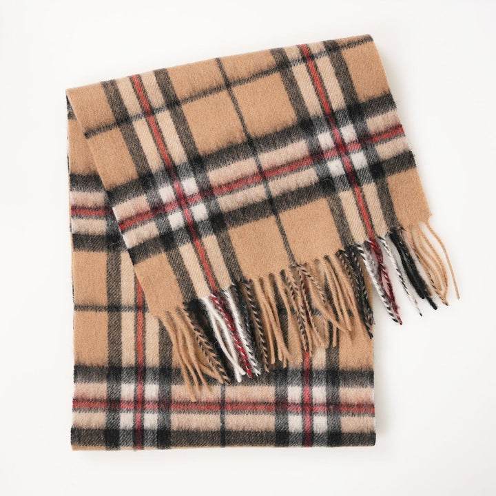 Edinburgh 100% Lambswool Scarf – Premium Soft Wool Wrap - THOMSON CAMEL
