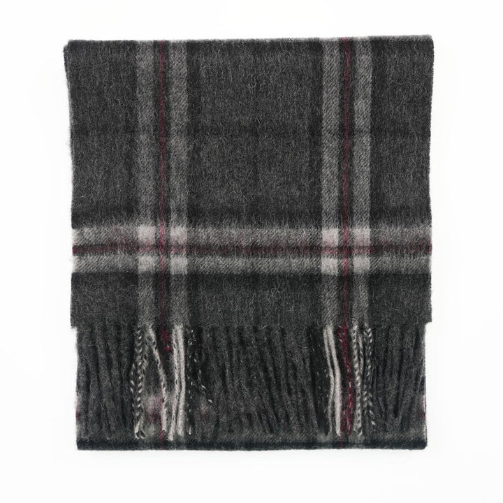 Edinburgh 100% Lambswool Scarf – Premium Soft Wool Wrap - THOMSON CHARCOAL