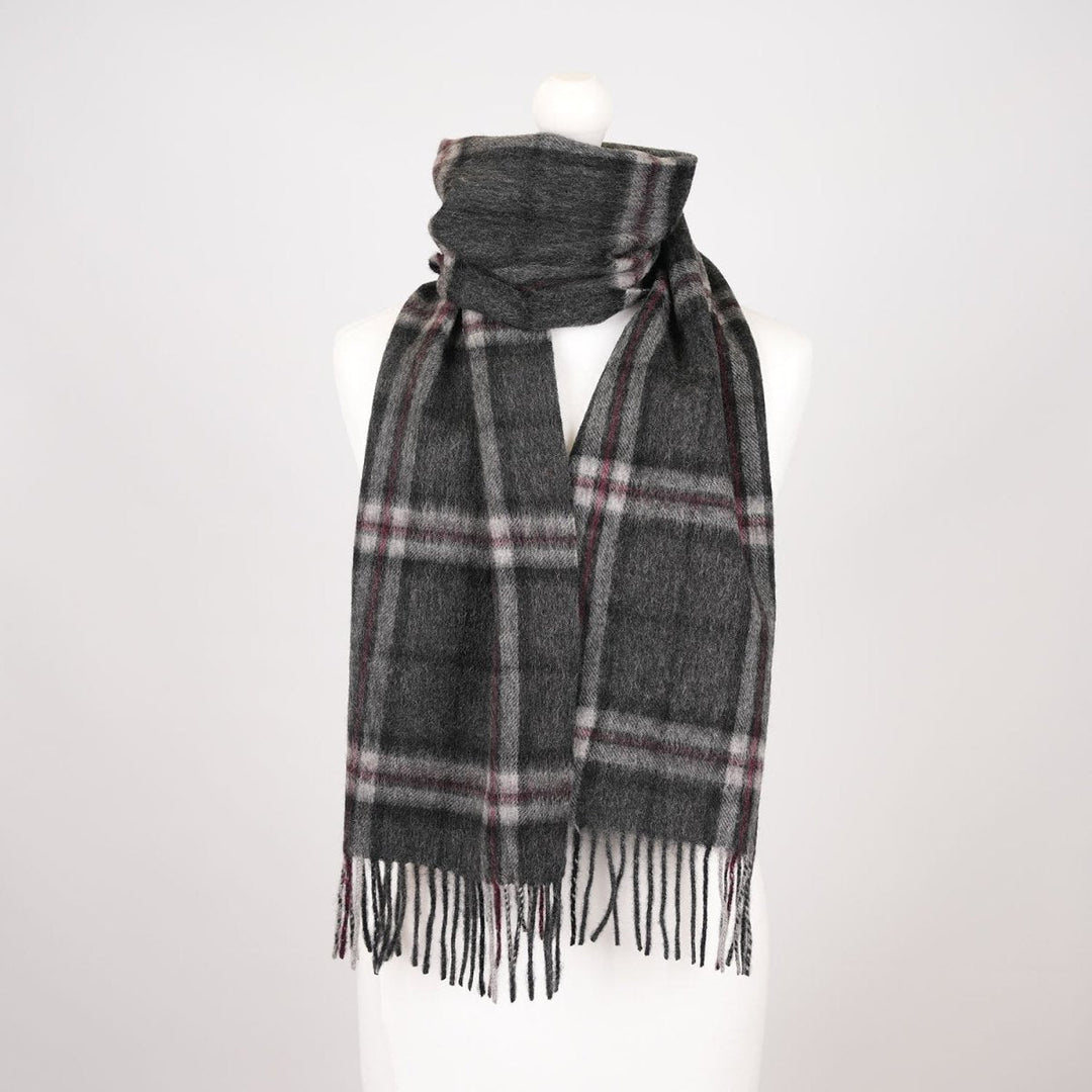 Edinburgh 100% Lambswool Scarf – Premium Soft Wool Wrap - THOMSON CHARCOAL