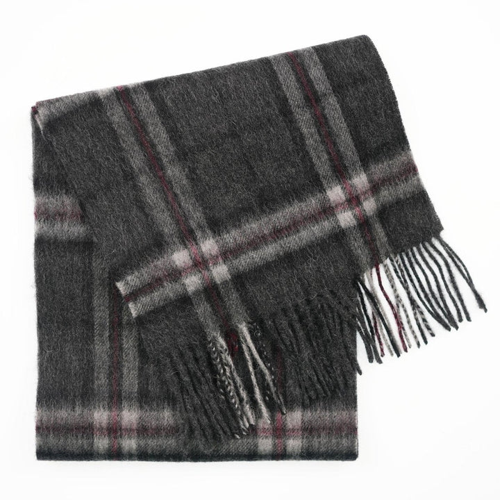 Edinburgh 100% Lambswool Scarf – Premium Soft Wool Wrap - THOMSON CHARCOAL