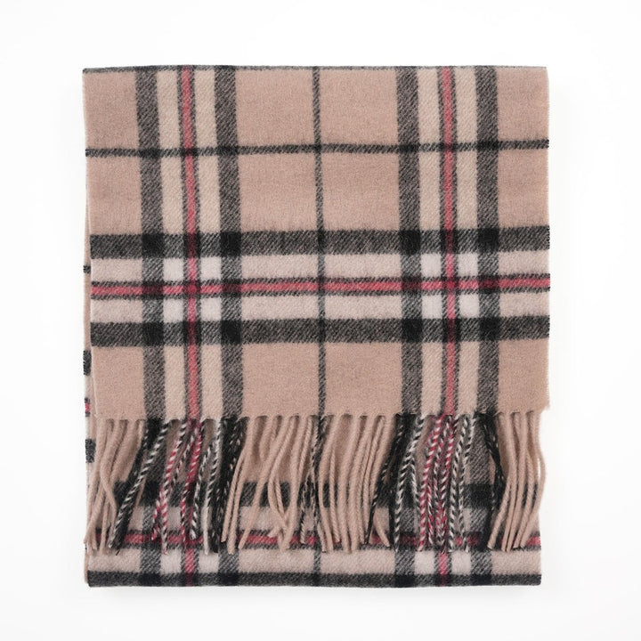 Edinburgh 100% Lambswool Scarf – Premium Soft Wool Wrap - THOMSON LIGHT BEIGE