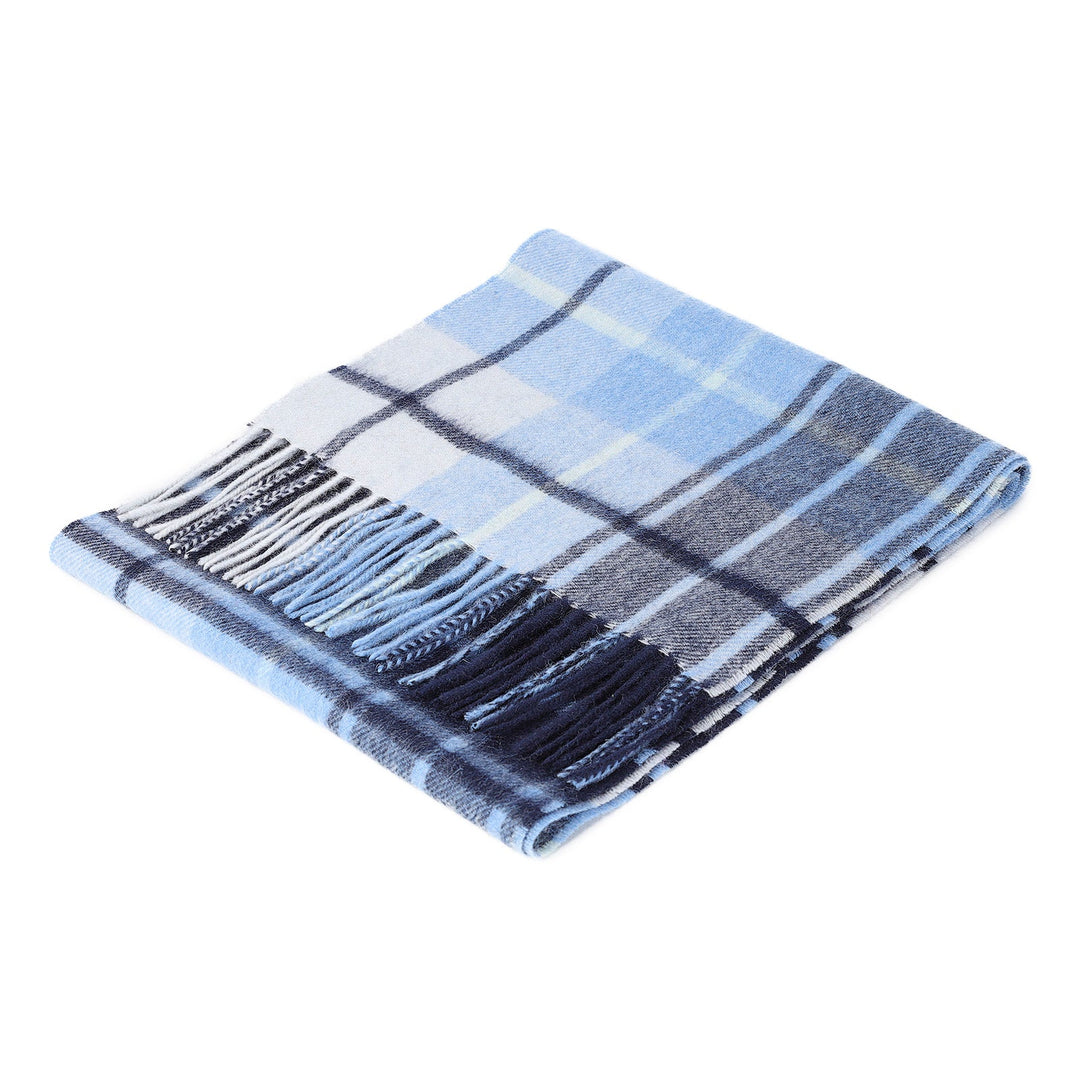 .Edinburgh 100% Lambswool Scarf – Premium Soft Wool Wrap - MILL CHECK ECLIPSE