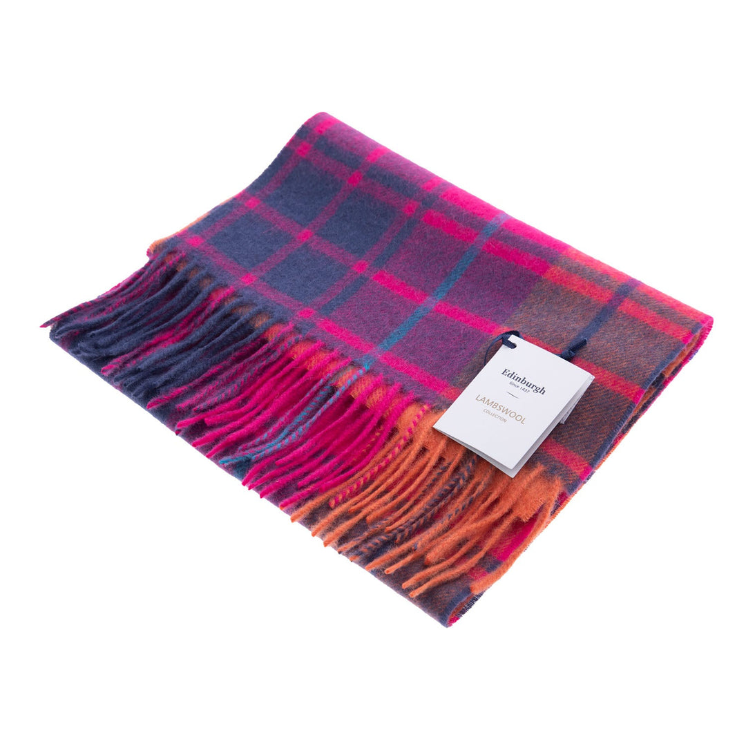 .Edinburgh 100% Lambswool Scarf – Premium Soft Wool Wrap - MILL CHECK JAZZ