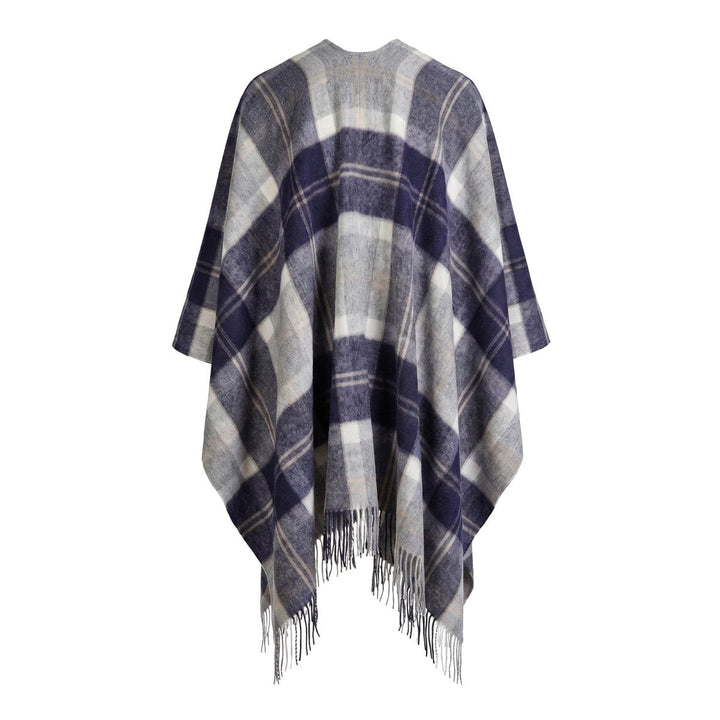 Edinburgh Lambswool Long Tartan Cape - Premium Plaid Wrap - Bannockbane Silver
