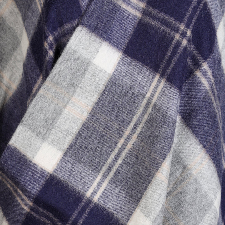 Edinburgh Lambswool Long Tartan Cape - Premium Plaid Wrap - Bannockbane Silver