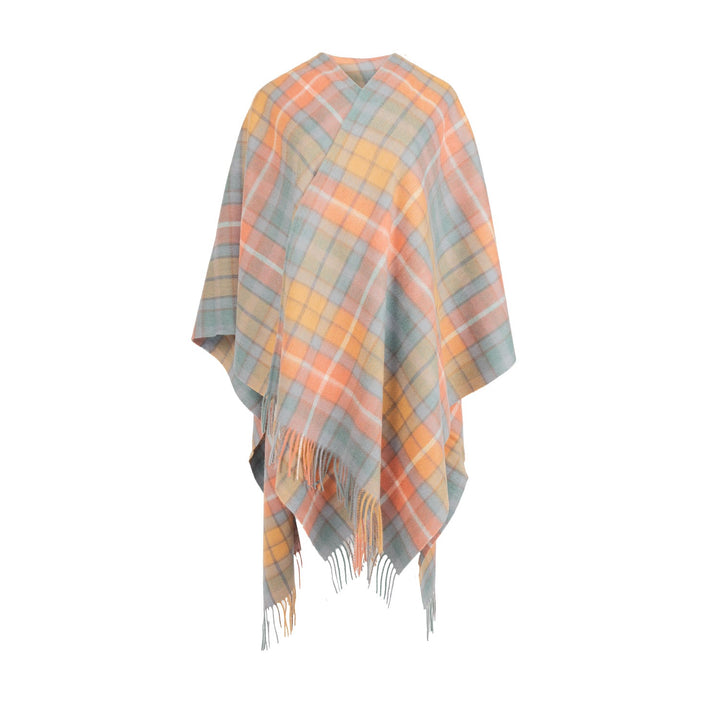 Edinburgh Lambswool Long Tartan Cape - Premium Plaid Wrap - Buchanan Antique