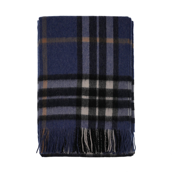 Edinburgh Lambswool Long Tartan Cape - Premium Plaid Wrap - Enlarged Off Ctr Scotty Thom Denim