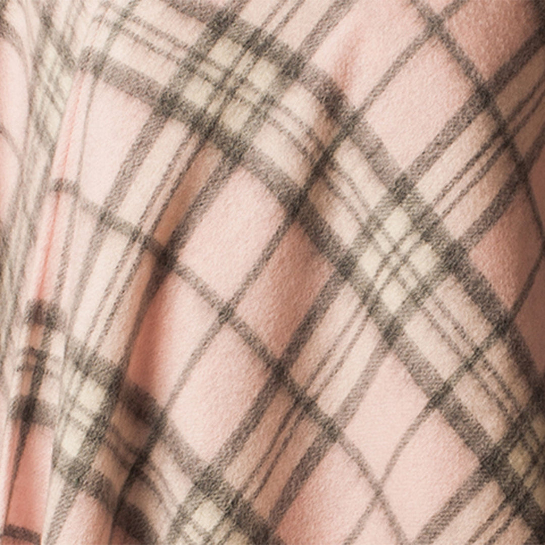 Edinburgh Lambswool Long Tartan Cape  - Premium Plaid Wrap - Thomson Pale Pink