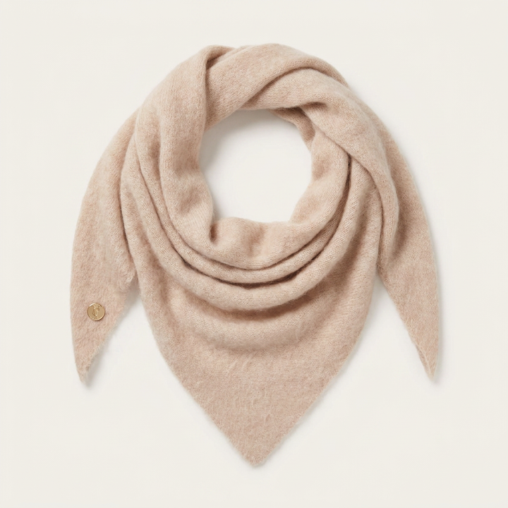 Pure Brushed Luxury Cashmere Triangle Head Scarf - REED
