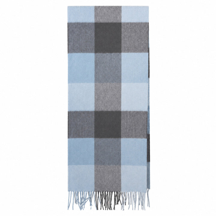 Heritage of Scotland 100% Lambswool Wide Scarf Soft Unisex Winter Wrap - Tartan &amp; Check Designs - 3 SQUARE BLUE
