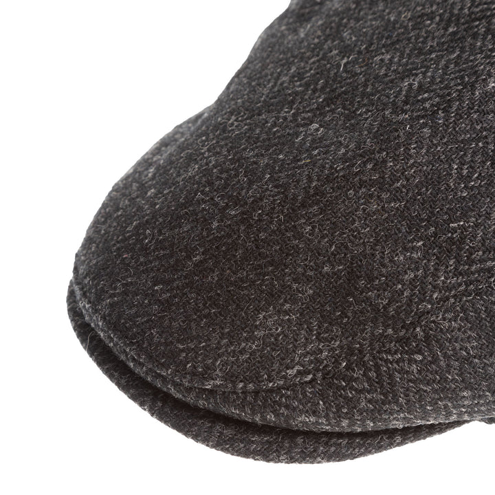 Heddle &amp; Reed Harris Tweed® Flat Cap - Black Herringbone