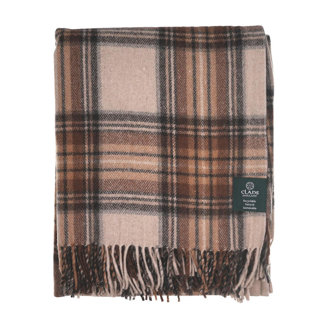 Scottish Tartan Wool-Blend Blanket Throw – Highland Comfort - STEWART NATURAL DRESS