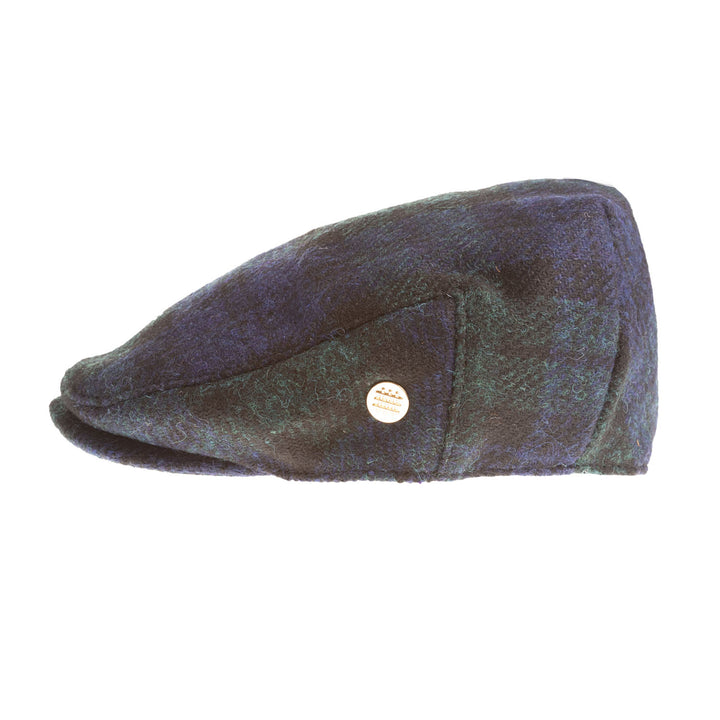 Heddle &amp; Reed Tartan Harris Tweed® Flat Cap Black Watch