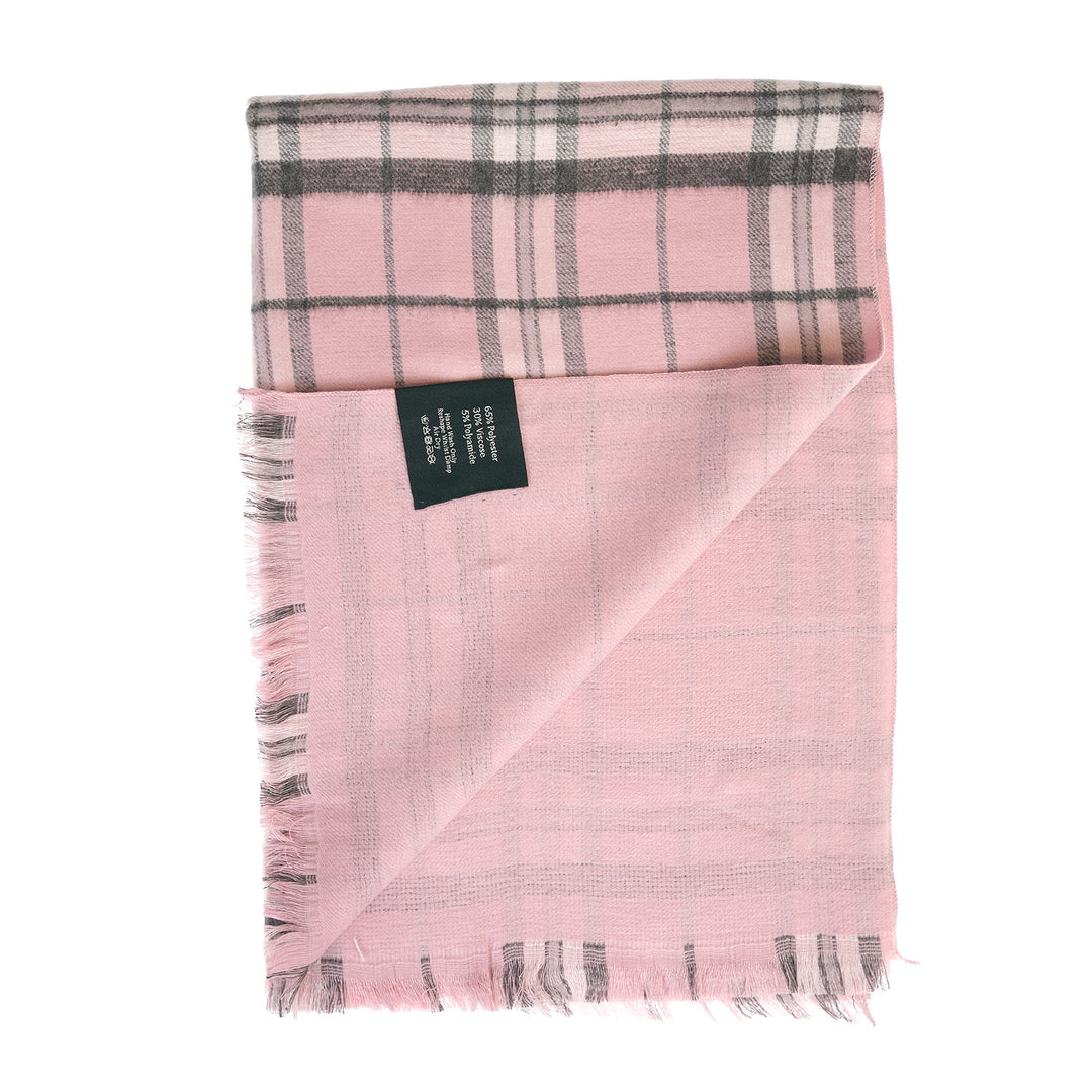 The Highland Wrap: Reversible Ultra-Soft Tartan Stole - Thomson Pink
