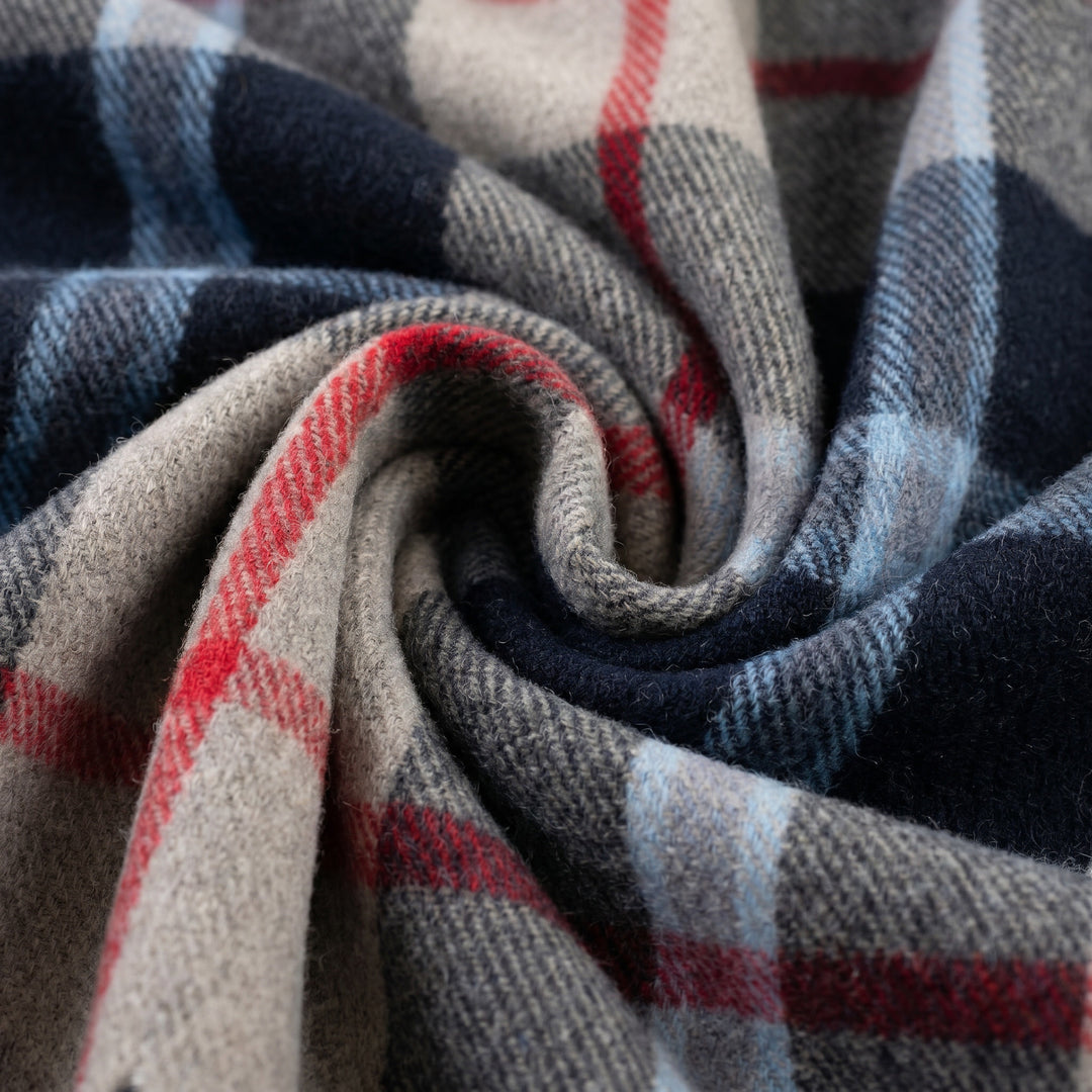 Balmoral Highland Wool Blend Scottish Tartan Blanket Throw - Recycled Wool - DOUGLAS NAVY