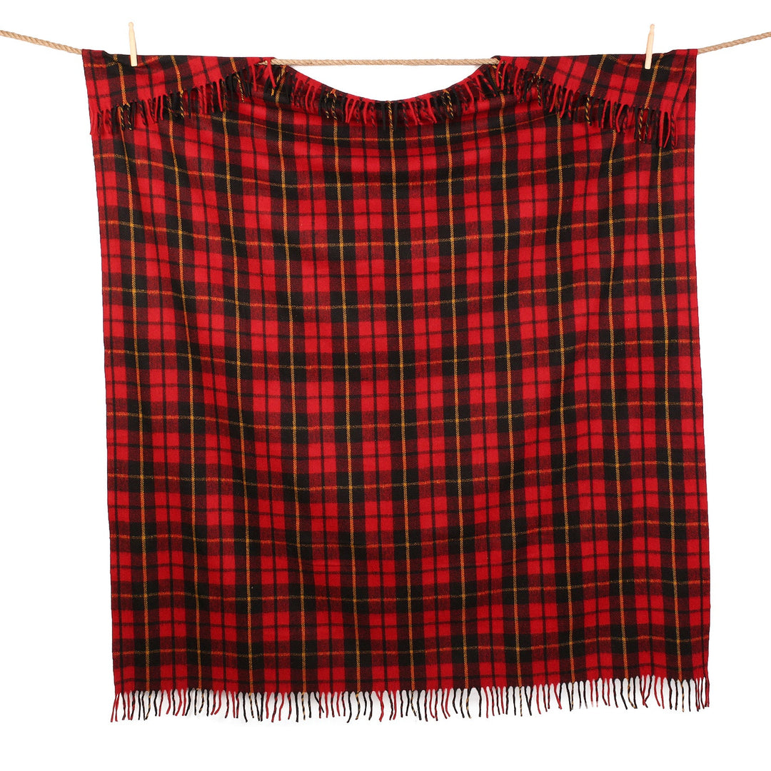 Highland Wool Blend Tartan Blanket Throw – Extra Warm Scottish Wool Blend – WALLACE