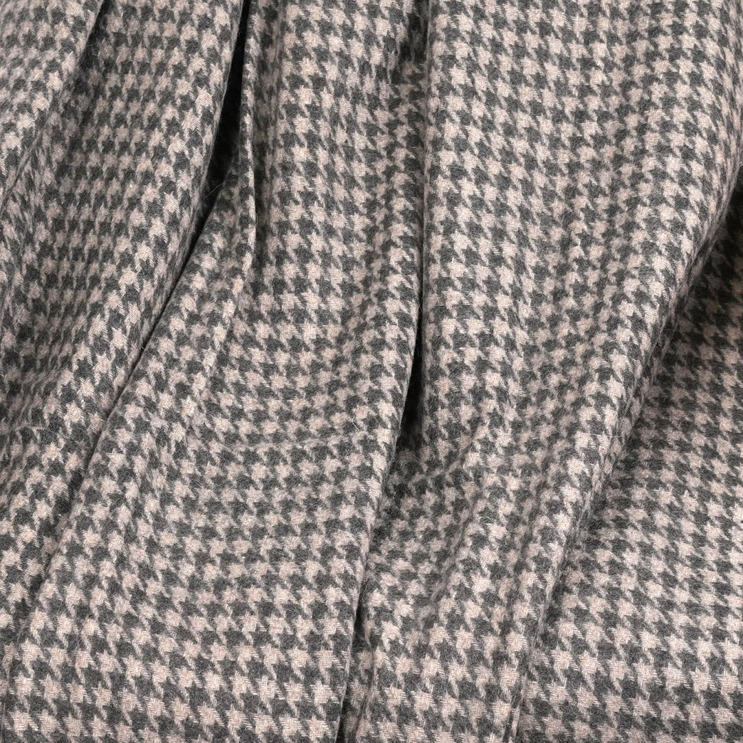 Houndstooth Blanket Natural Mid – Soft Cosy Throw
