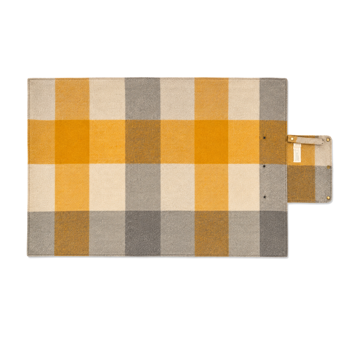 Woodside Travel Picnic Blanket with Carry Strap - Ochre and Natural