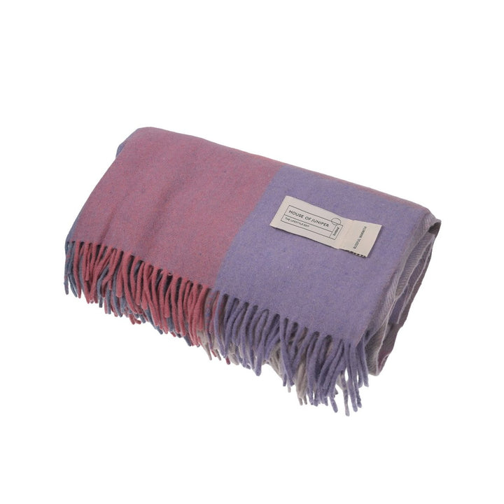 The Cosy Check – Recycled Wool Block-Check Herringbone Blanket - PASTLES