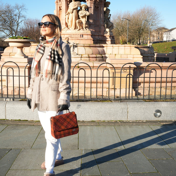 Harris Tweed Thurso Square Shoulder Bag - Stylish Tartan Everyday Bag