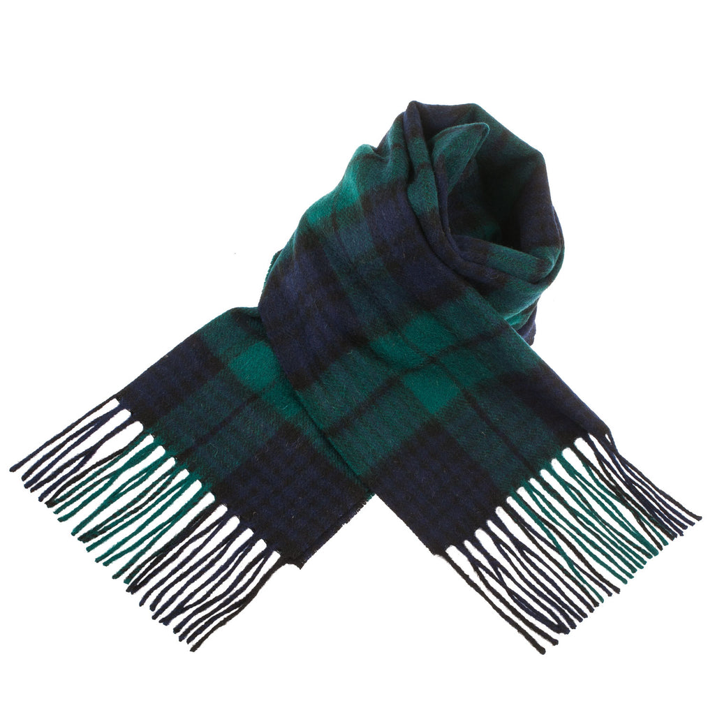 black watch plaid wool scarf