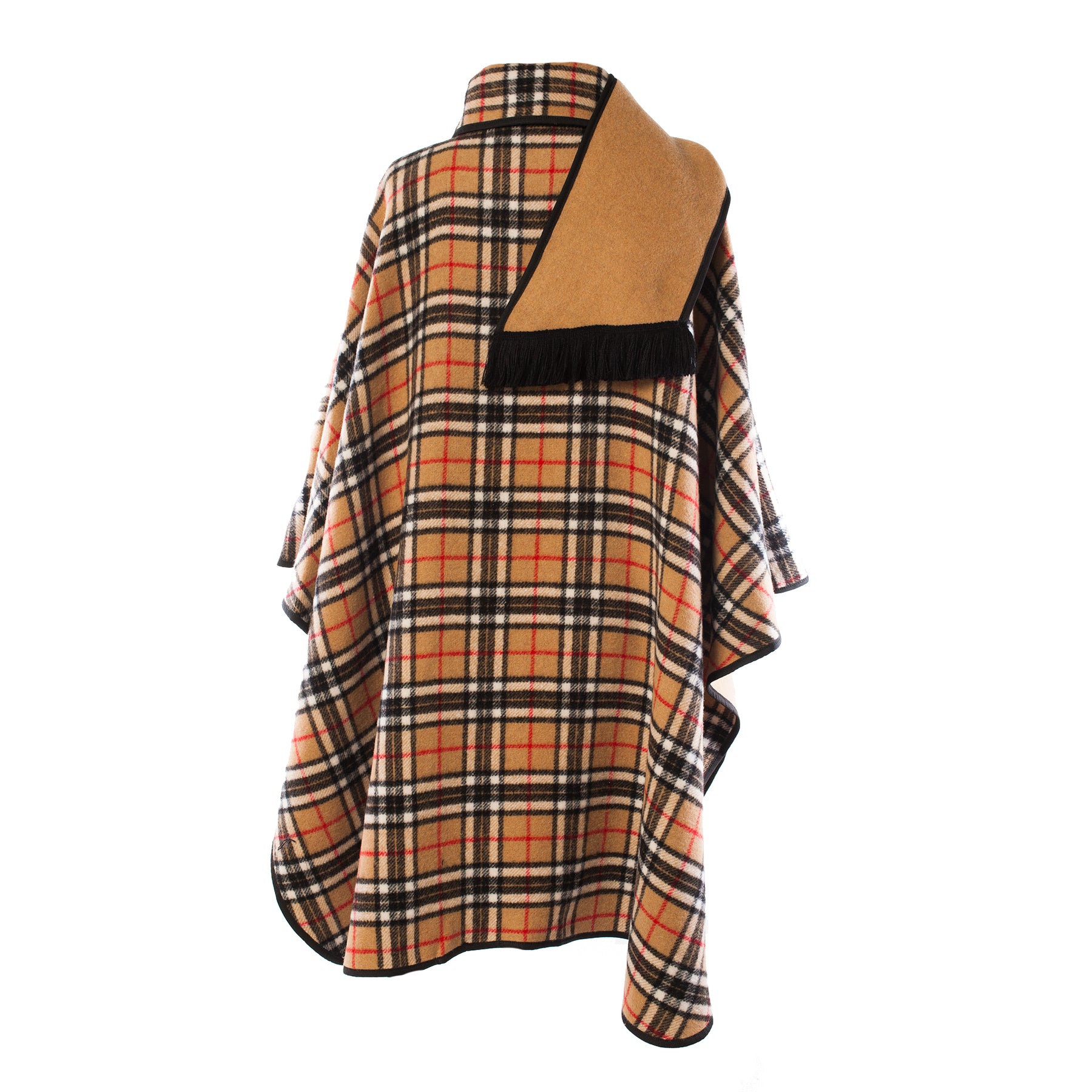 Ladies Wool Blend Reversible Cape Camel | Dunedin Cashmere