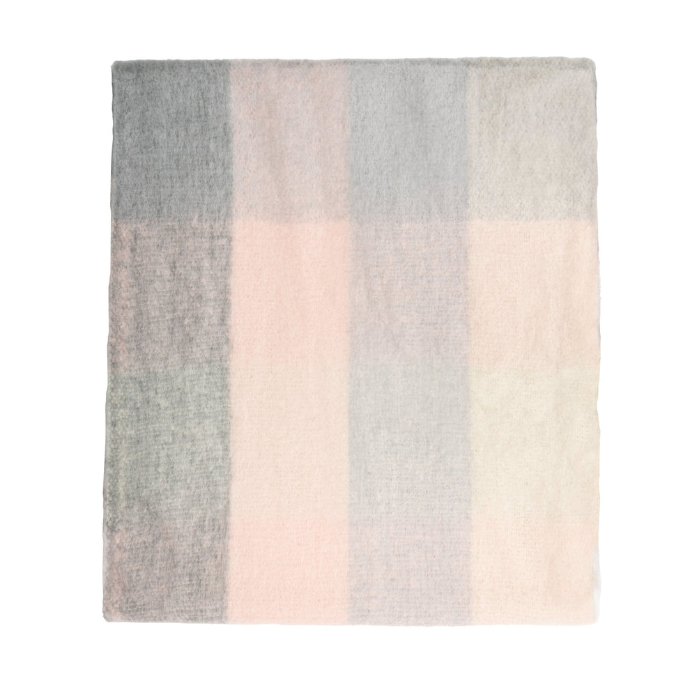 Blanket Scarf Pink/Grey Check - Dunedin Cashmere