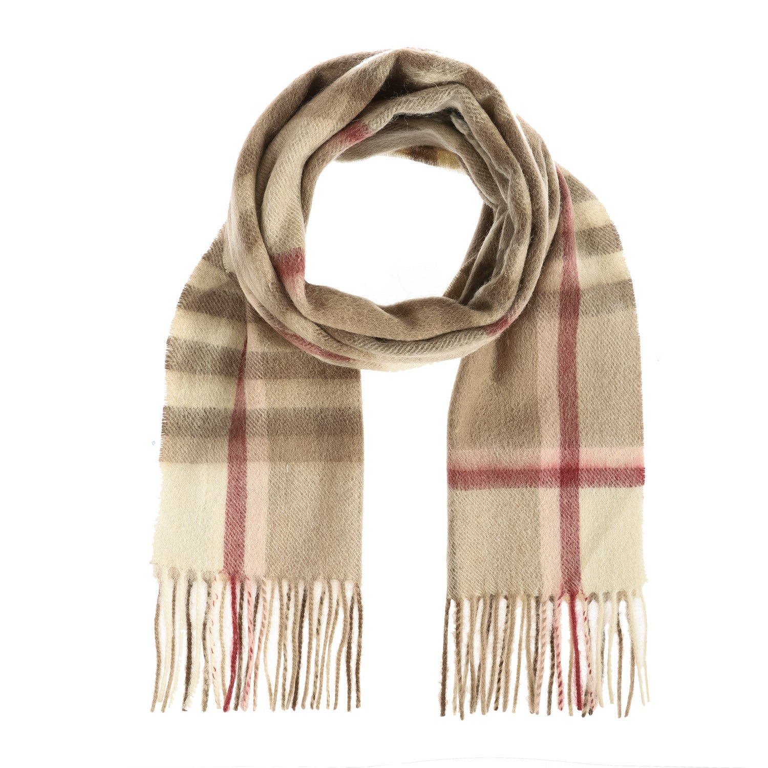 Edinburgh 100% Lambswool Scarf Chequer Shrimp (24530)